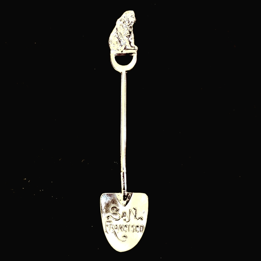 Vintage Sterling Silver San Francisco Souvenir Shovel with Bear — Collector Mini